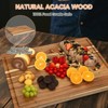 Large Acacia Wood Cutting Board, Reversible Charcuterie Board Cheese Board with Deep Groove - 3 of 4