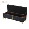 Modern Upholstered Storage Ottoman Bench with Metal Legs and Hidden Compartment for Living Room -3irtyhousy - 4 of 4