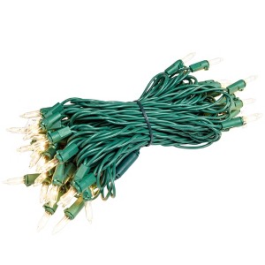 Novelty Lights RetroGlo LED Mini Lights Connectable 50 Light Green Wire 25 Feet Long - 1 of 4