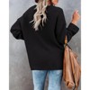 Women's Oversized Sweaters Batwing Long Sleeve Loose V Neck Button Henley Pullover Knit Tops Jumper - 3 of 4