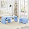 GDFStudio Stacey 44" U-Shaped Teddy Upholstered Wood Stackable Nesting Ottoman Set - 2 of 4