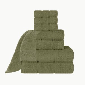 Zero Twist Cotton Waffle Honeycomb Medium Weight Bathroom Towel Set by Blue Nile Mills - 1 of 4