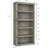 coucheta 3/5 Tier Farmhouse Bookcase, Tall Wooden Open Shelf Bookshelf with Sturdy Storage Open Display shelves, for Living Room, Bedroom, Office - 2 of 4
