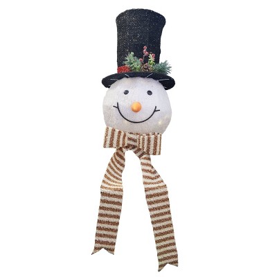 Season's Designs Christmas 24In White Fabric Cloth Tree Top Snowman
