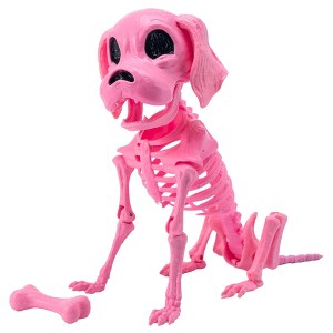 Joyfy 12.6" Halloween Decorations Dog Puppy Skeleton Full Body Posable for Spooky Scene Decor Halloween Party Favors Haunted House Graveyard Props - 1 of 4