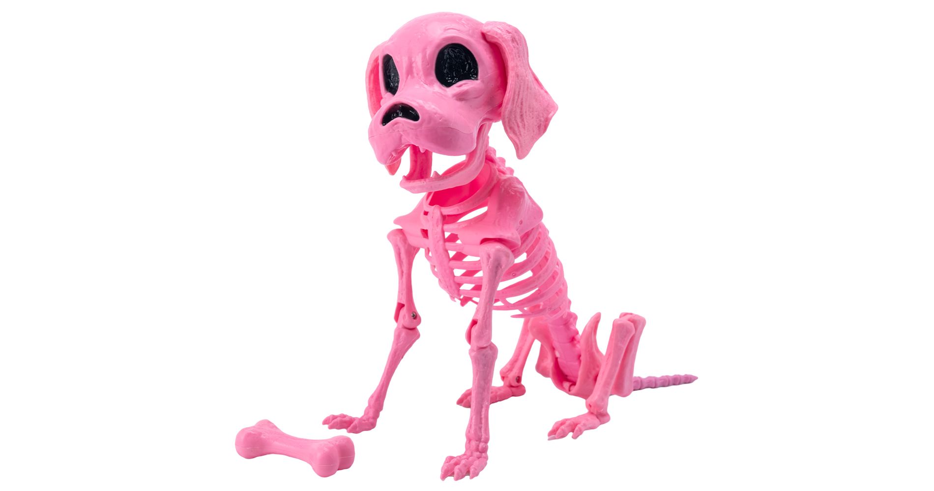 Joyfy 12.6" Halloween Decorations Dog Puppy Skeleton Full Body Posable for Spooky Scene Decor Halloween Party Favors Haunted House Graveyard Props