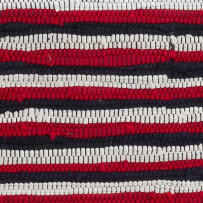 Patriotic Striped Cotton Table Runner with Fringed Edges