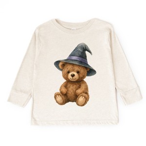 Watercolor Witchy Bear - Kids Toddler Long Sleeve Tee and Kids Youth Long Sleeve Tee - 1 of 2