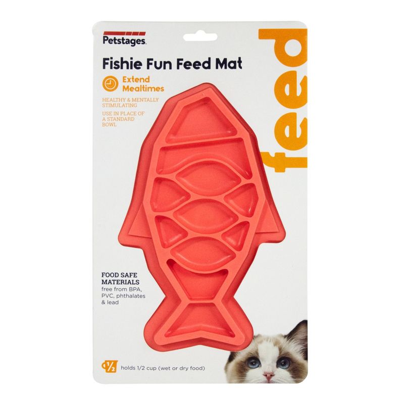Petstages Fishie Fun Feed Mat Slow Feeder Cat Bowl, 4 of 7