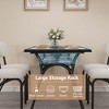 Modern Dining Table Chair Set for 4, Kitchen Table with Storage Rack and 4 Beige Boucle Chairs - 4 of 4