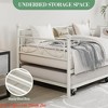 Bedroom Sofa Bed w/ Trundle, Twin Size Metal Daybed w/ Floral Headboard, Heavy Duty Metal Slats Support Multifunctional Bed - 4 of 4