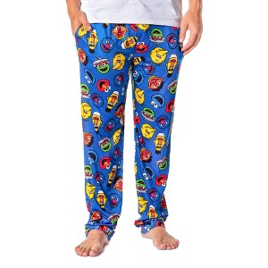 Sesame Street Men's Allover Character Head Adult Lounge Pajama Pants - 1 of 4