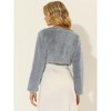 Allegra K Women's Cropped Open Front Collarless Long Sleeve Faux Fur Jacket - 4 of 4