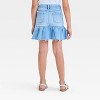 Girls' Ruffle Denim Skirt - Cat & Jack™ Light Wash - 2 of 3
