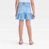 Girls' Ruffle Denim Skirt - Cat & Jack™ Light Wash - image 2 of 3