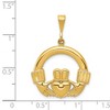 Black Bow Jewelry 14k Yellow Gold Claddagh Pendant, 23mm (7/8 inch) - 4 of 4
