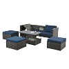 Patio Furniture Outdoor Furniture Seasonal PE Wicker Furniture 5 Set Wicker Furniture With Plywood Coffee Table with Lift Top Coffee Table - 2 of 4