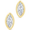 SHINE by Sterling Forever Sterling Silver Marquise Cut Bezel Set Stud Earrings - 2 of 4