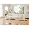 Oversized 120" Corduroy Slipcovered L-Shaped Modular Sectional Sofa with French Edges and Removable Covers, 4-Piece Free combination - 3 of 4