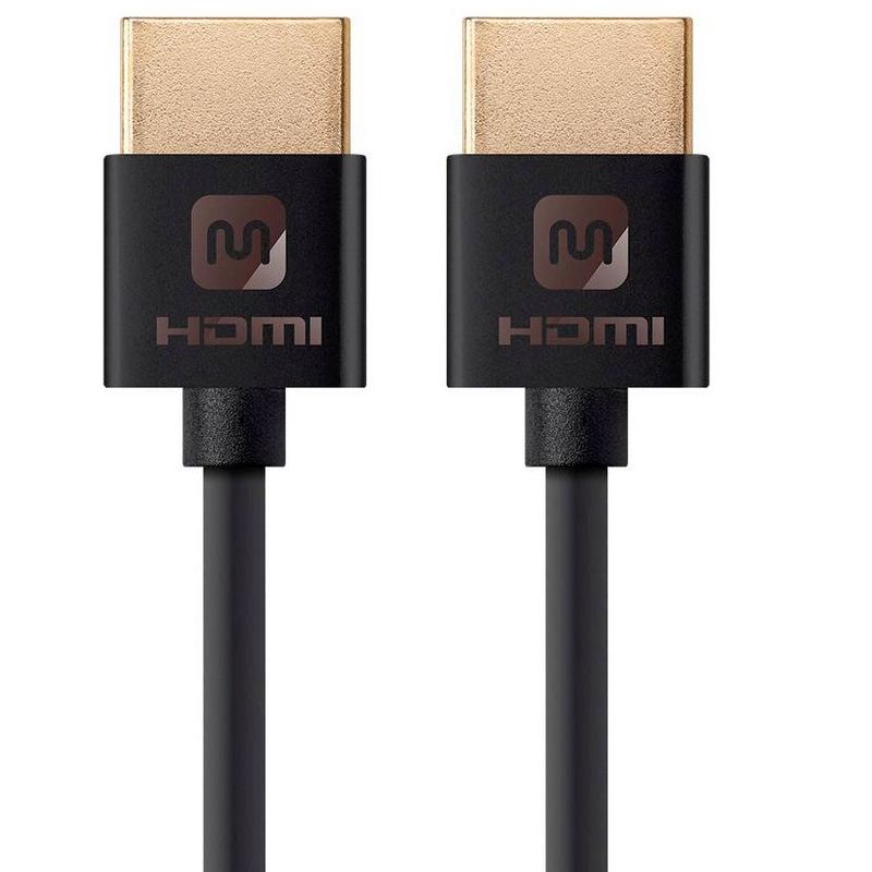 Monoprice HDMI Cable - 1 Feet - Black | High Speed, 4K@60Hz, HDR, 18Gbps, 36AWG, YUV 4:4:4, Compatible with UHD TV and More - Ultra Slim Series, 1 of 7
