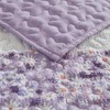 AENKYO 4-Piece Duvet Set Purple Seersucker Daisy Pattern Bed Comforter Set with Throw Pillow,Comfortable Coverlet Bedding Sets - 4 of 4
