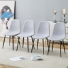 Grungis PU Leather Spoon Shaped Kitchen Chairs Set of 4,Upholstered Dining Chairs with High Back and Black Metal Legs for Dining Room,Kitchen - 2 of 4