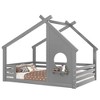 Okak Twin/Full House Floor Bed Frame with Window & Small Shelf,Solid Wood House-shaped Bed for Kids,No Spring Box Needed - 4 of 4