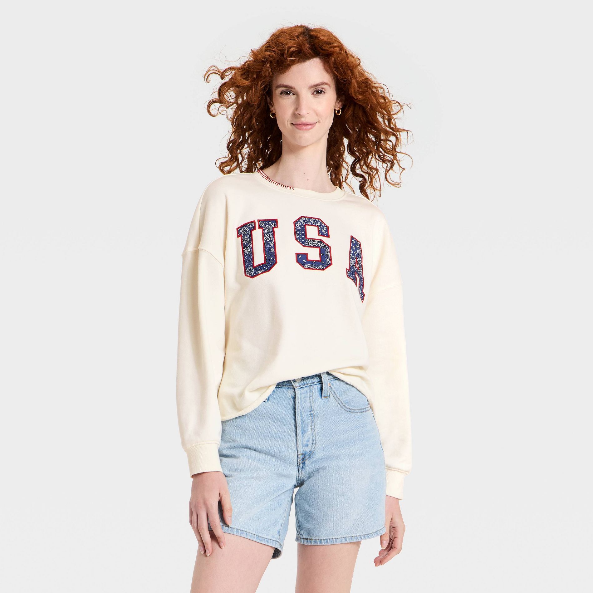 Women's Americana Pullover Sweatshirt - Universal Thread™