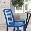 Merrick Lane Santorini 18 Inch Galvanized Steel Indoor/Outdoor Dining Chair with Slatted Back And Powder Coated Finish - 4 of 4