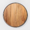 Wooden Lazy Susan with Metal Trim Brown/Black - Hearth & Hand™ with Magnolia - 2 of 3