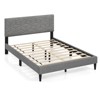 Safstar Full Size Bed Frame w/Linen Fabric Upholstered Headboard & Wooden Slat Support - 2 of 4