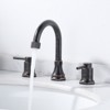 WOWOW 8 in. Widespread Double Handle Bathroom Faucet with Pop-up Drain Kit - 3 of 4