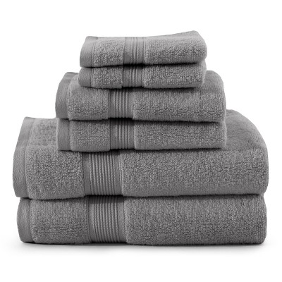 Lux Decor 6 Piece Towel Set Luxury 100% Cotton Soft Absorbent Bath Towels Zero Twist Solid Bath Towel Pack