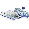 Blue Rose Polish Pottery 67 Vena Butter Dish - 2 of 2