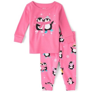 The Children's Place Toddler Girls Long Sleeve Penguin Snug Fit Cotton Pajamas - 1 of 4
