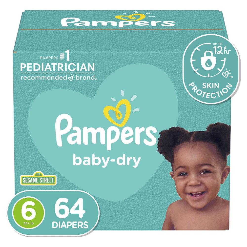 Pampers Baby Dry Diapers, Super Pack - Size 6 - 64ct