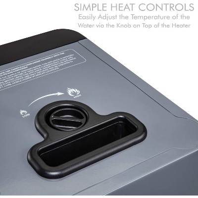 Compact Gray Portable Propane Water Heater with Shower Pump