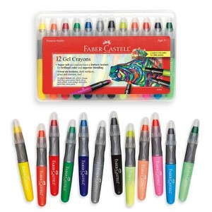 Faber-Castell 12ct Gel Crayons with Storage Case - 1 of 4