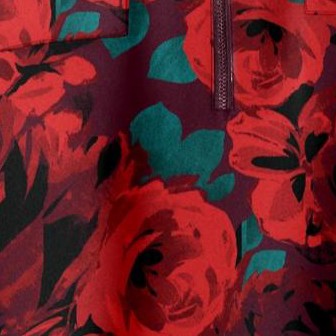 red watercolor floral