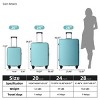 FURNIinspire Bag And Luggage Sets 3 Piece Rolling Suitcase Set, Hard Suitcases with Wheels, Lightweight Travel Luggage, Blue, 21.46"*12.01"*30.51" - 3 of 4