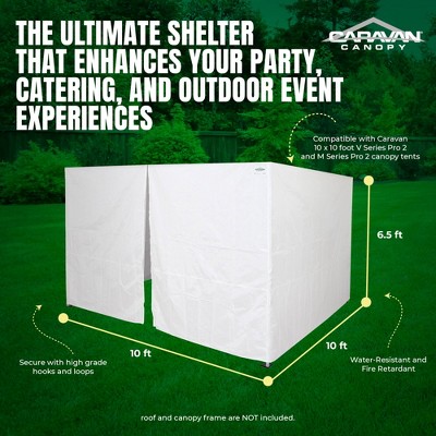 White Polytaffeta Canopy Tent Sidewalls with Zippered Door