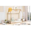 Twin Size Wood House Bed with Roof for Kids,Teens - 3 of 4