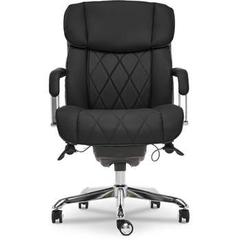 Sutherland Quilted Leather Office Chair with Padded Arms - La-Z-Boy
