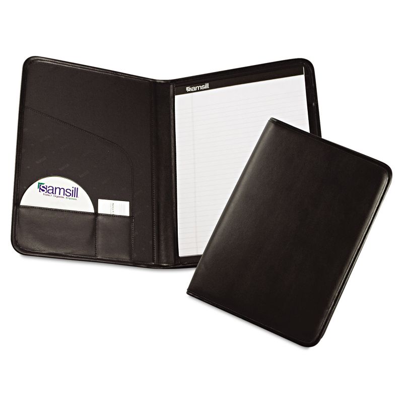 Samsill Professional Padfolio Storage Pockets/Card Slots Writing Pad Black 70810, 1 of 6