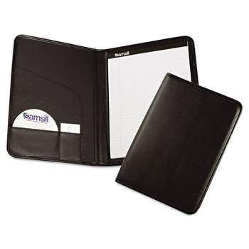 Samsill Professional Padfolio Storage Pockets/Card Slots Writing Pad Black 70810
