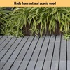 Dolonm Eco-Friendly Grey Striped Hardwood Deck Tiles Interlocking Set 10 PCS DIY Waterproof Flooring for Garage, Patio, Gym - 2 of 4