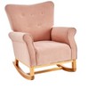 PAGED Velvet Accent Chair with Plush Cushioning, Modern Rocking Chair for Bedroom, Living Room, Nursery, Gray - 4 of 4