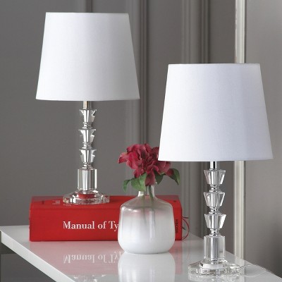 Harlow Tiered Crystal Orb 16" Table Lamp with Off-White Shade, Set of 2