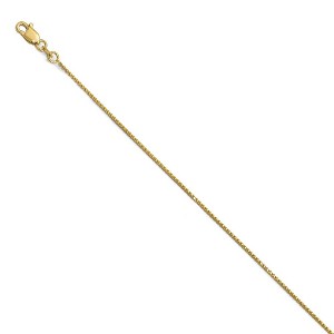 Black Bow Jewelry 14k Yellow Gold 1mm Solid Diamond-Cut Spiga Chain Anklet - 1 of 4