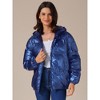 INSPIRE CHIC Women's Casual Shiny Pockets Hooded Winter Puffer Jackets - 2 of 4